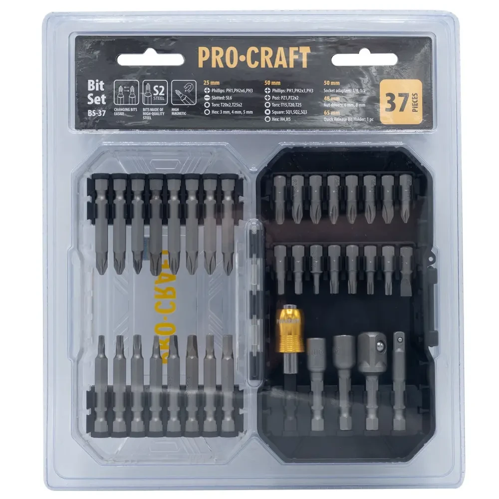 Набір біт Procraft BS37 37 шт, сталь S2