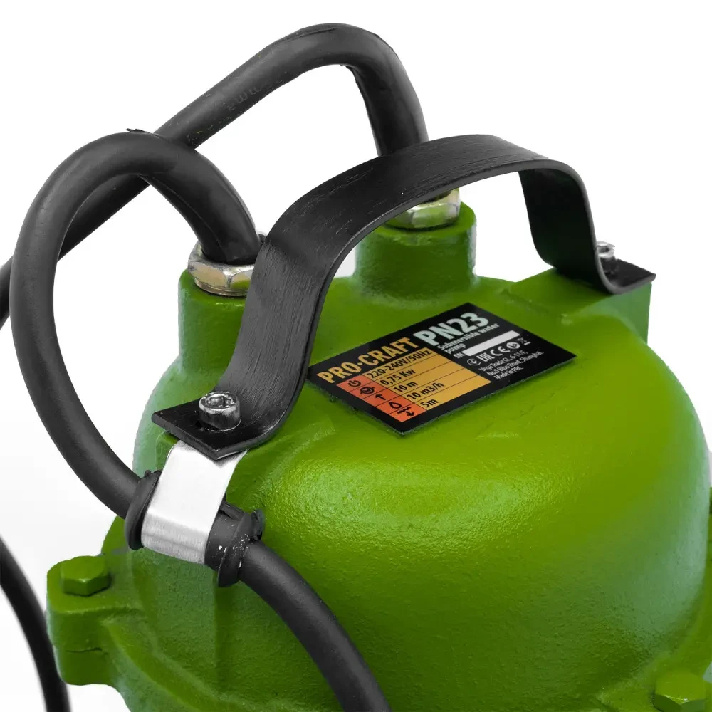 Дренажно-фекальний насос Procraft PN23 з ножем, 750 Вт, 10000 л/год, занурювальний для каналізації - Зображення 2